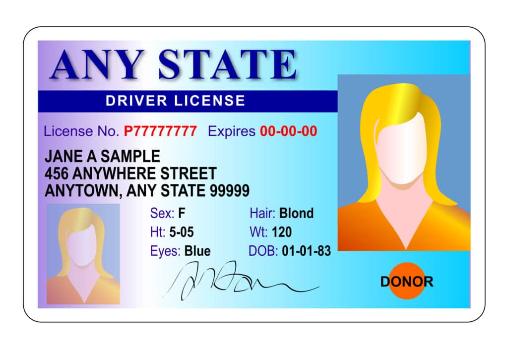 example of a drivers license